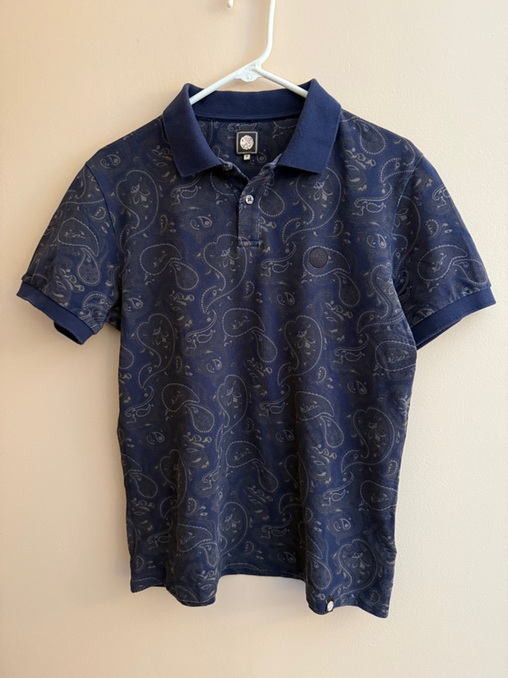 Pretty Green Navy Paisley Polo Shirt